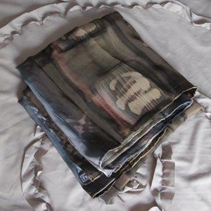 large vintage designer patchwork silk scarf